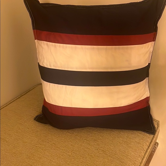 Tommy Hilfiger Striped Pillow - Red, White, and Black - Picture 1 of 10